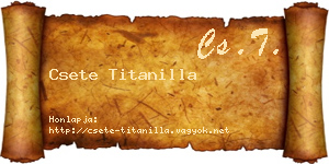 Csete Titanilla névjegykártya